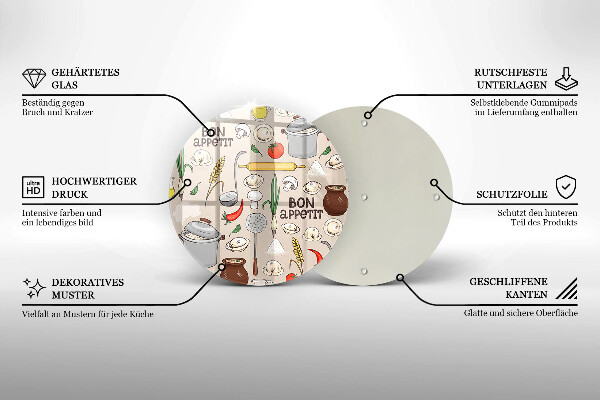 Steklena podloga za rezanje Ilustracija kuhinje