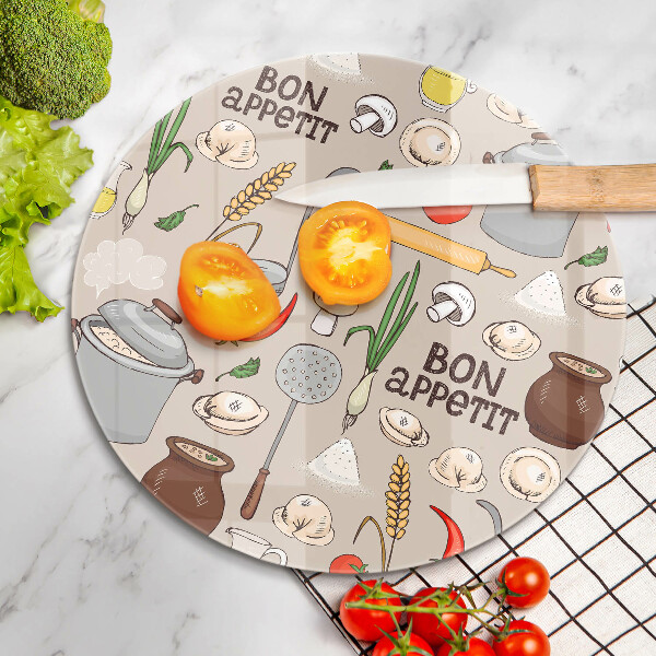 Steklena podloga za rezanje Ilustracija kuhinje