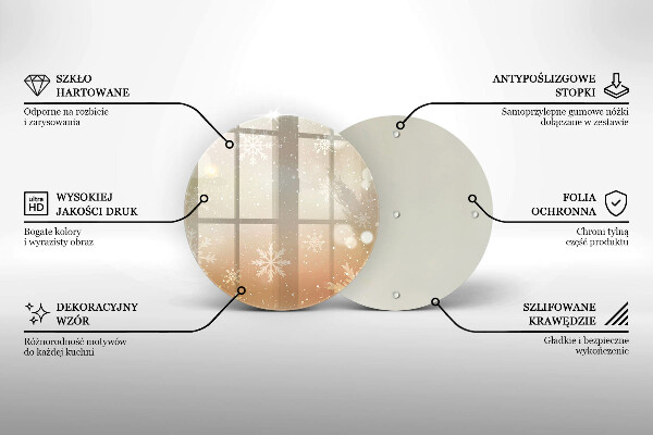 Steklena podloga za rezanje Snežinke