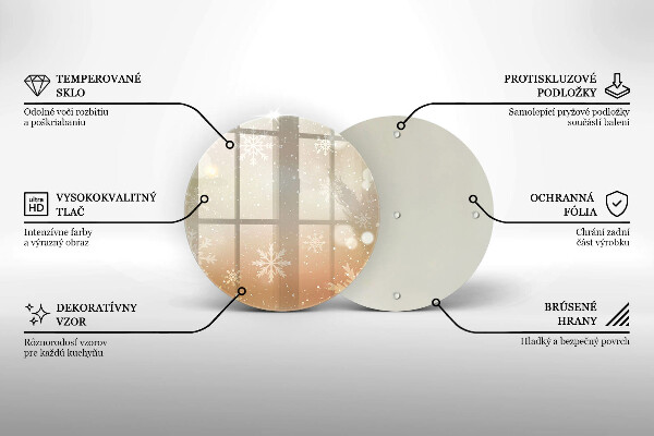 Steklena podloga za rezanje Snežinke