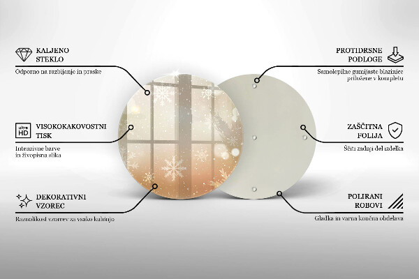 Steklena podloga za rezanje Snežinke