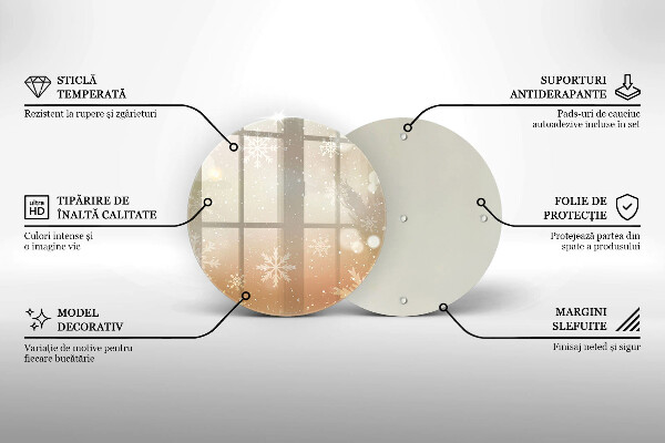 Steklena podloga za rezanje Snežinke