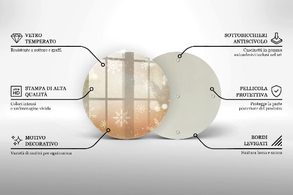 Steklena podloga za rezanje Snežinke
