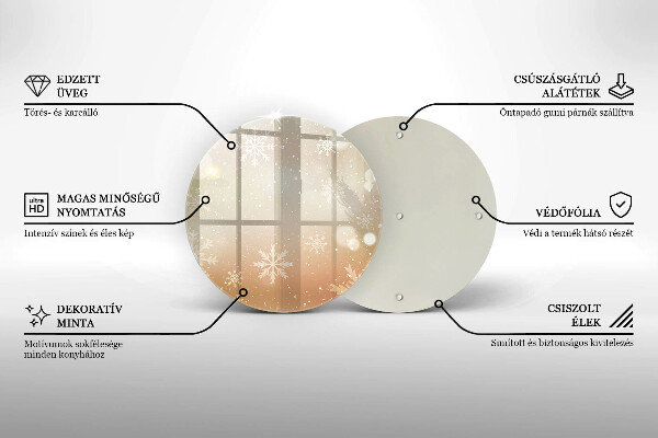 Steklena podloga za rezanje Snežinke