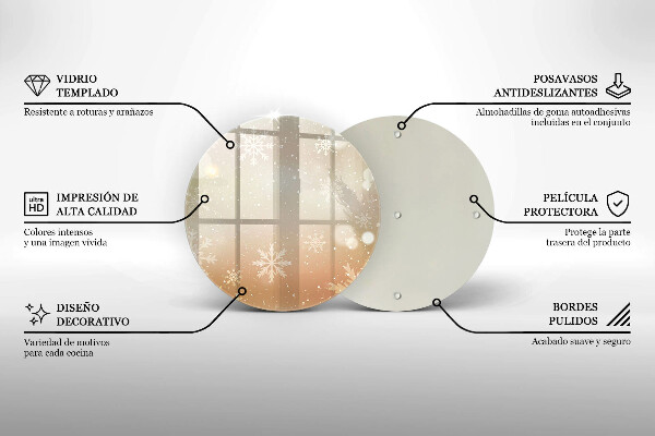 Steklena podloga za rezanje Snežinke