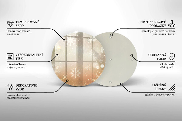 Steklena podloga za rezanje Snežinke