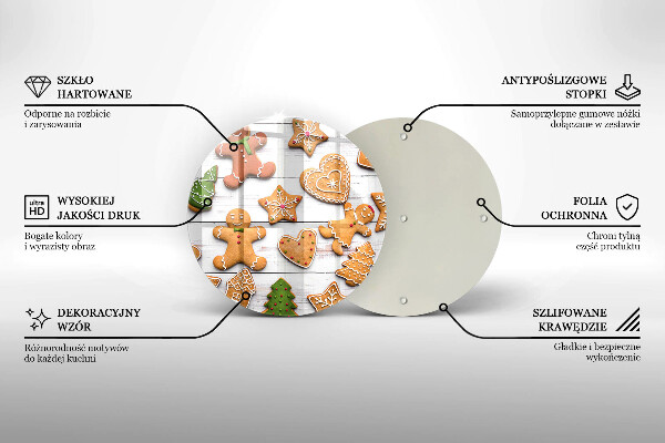 Steklena podloga za rezanje božični medenjaki