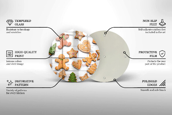 Steklena podloga za rezanje božični medenjaki