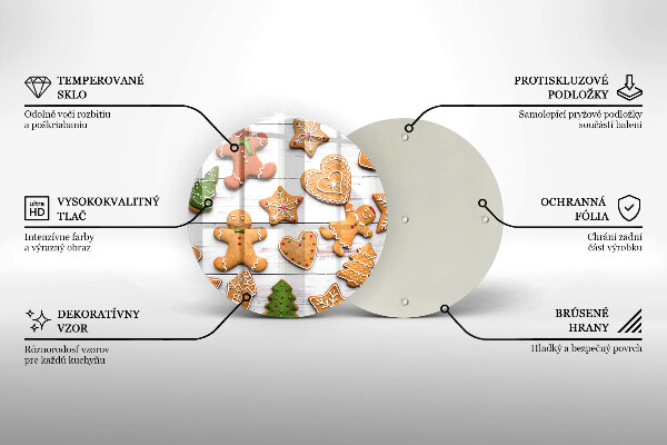 Steklena podloga za rezanje božični medenjaki