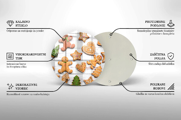 Steklena podloga za rezanje božični medenjaki