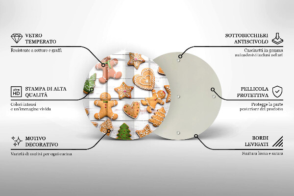 Steklena podloga za rezanje božični medenjaki
