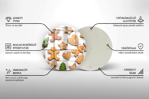 Steklena podloga za rezanje božični medenjaki