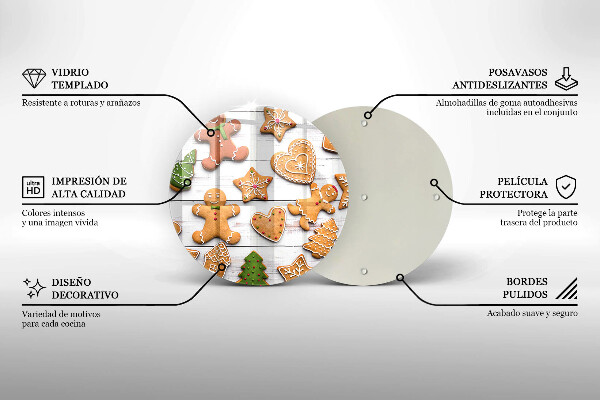 Steklena podloga za rezanje božični medenjaki