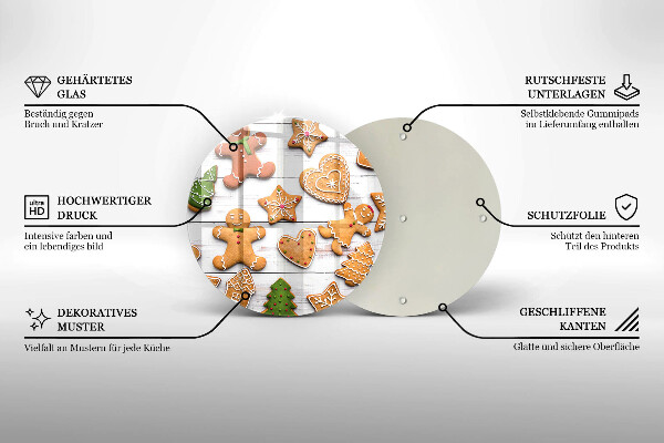 Steklena podloga za rezanje božični medenjaki