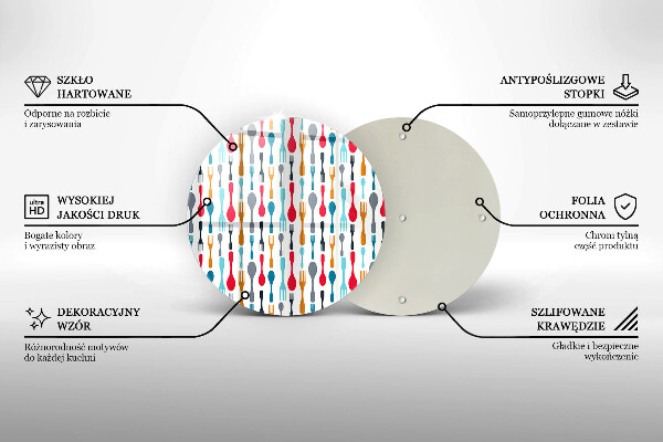 Steklena podloga za rezanje Ilustracija žlice