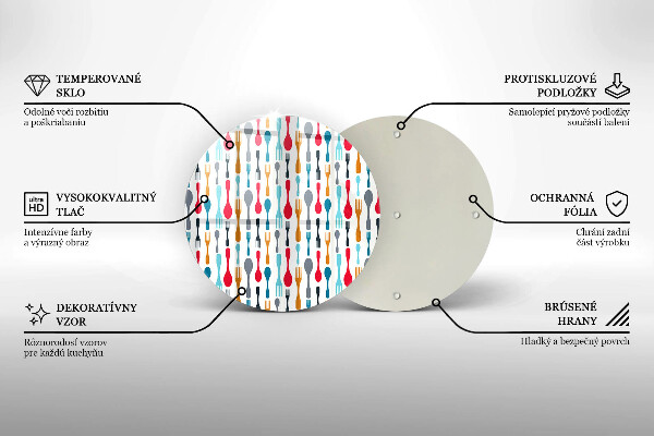 Steklena podloga za rezanje Ilustracija žlice