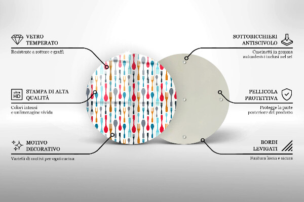 Steklena podloga za rezanje Ilustracija žlice