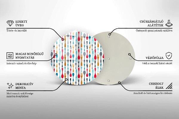 Steklena podloga za rezanje Ilustracija žlice