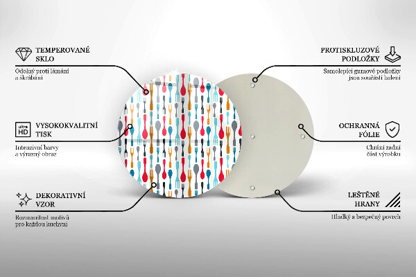 Steklena podloga za rezanje Ilustracija žlice