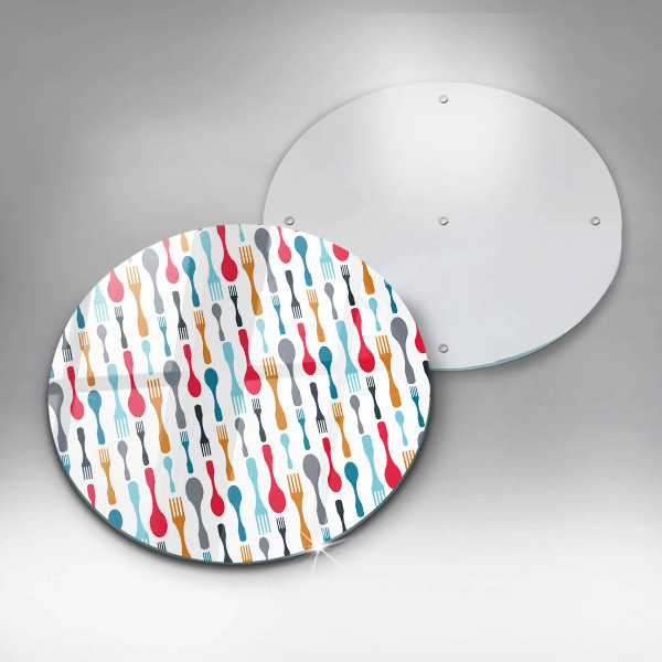 Steklena podloga za rezanje Ilustracija žlice