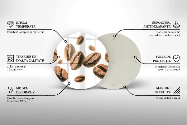 Steklena podloga za rezanje Kavna zrna