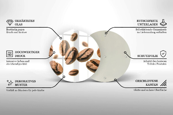 Steklena podloga za rezanje Kavna zrna