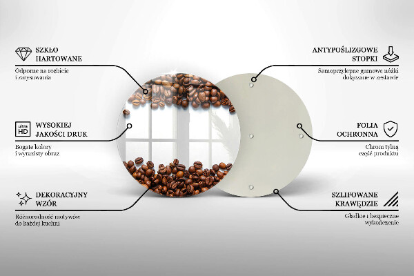 Steklena podloga za rezanje Kavna zrna