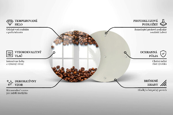 Steklena podloga za rezanje Kavna zrna