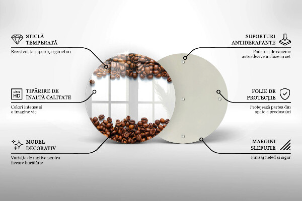 Steklena podloga za rezanje Kavna zrna