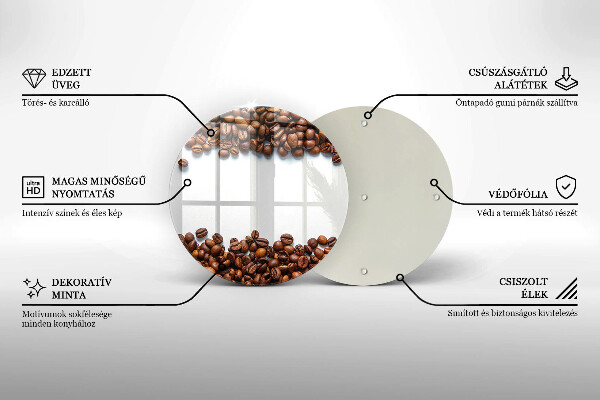 Steklena podloga za rezanje Kavna zrna