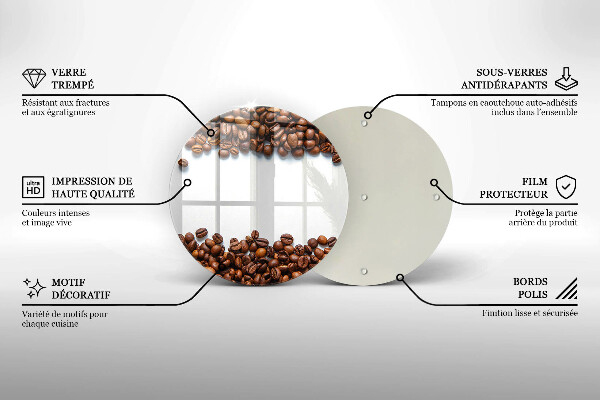 Steklena podloga za rezanje Kavna zrna