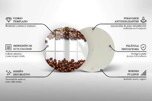 Steklena podloga za rezanje Kavna zrna