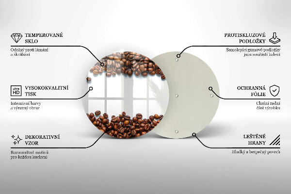 Steklena podloga za rezanje Kavna zrna