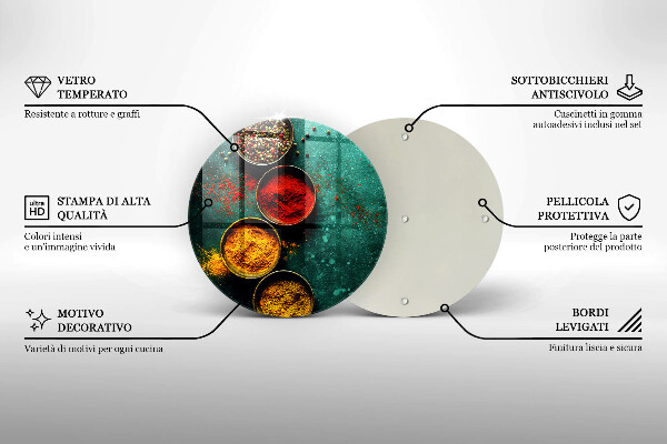 Steklena podloga za rezanje Orientalske začimbe