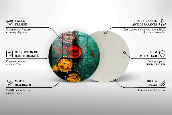 Steklena podloga za rezanje Orientalske začimbe