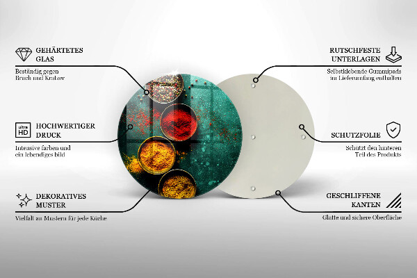 Steklena podloga za rezanje Orientalske začimbe
