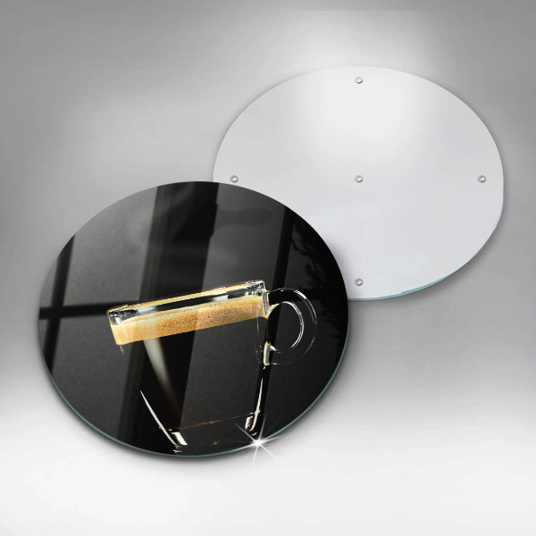 Steklena podloga za rezanje Kozarec črne kave