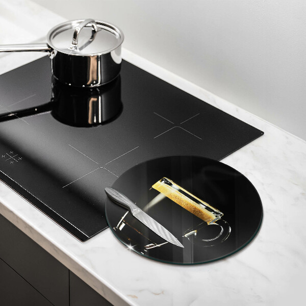 Steklena podloga za rezanje Kozarec črne kave