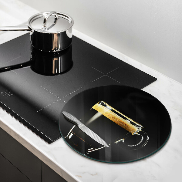 Steklena podloga za rezanje Kozarec črne kave