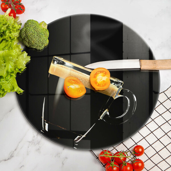 Steklena podloga za rezanje Kozarec črne kave