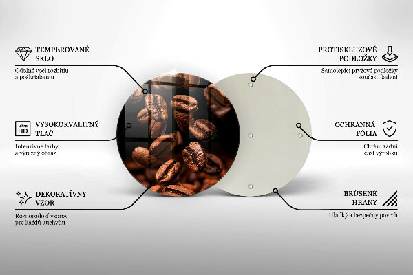 Steklena podloga za rezanje Rjava kavna zrna