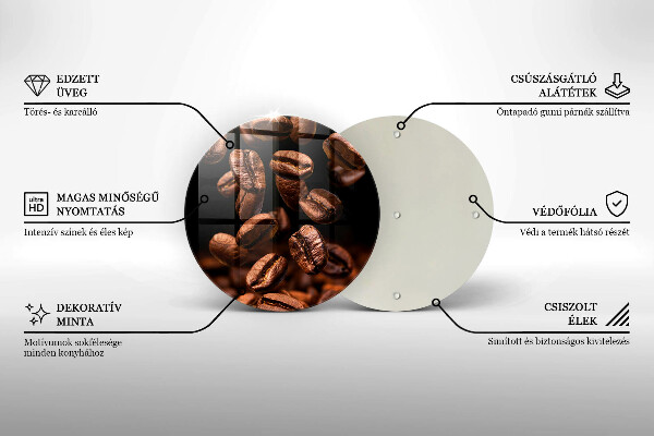 Steklena podloga za rezanje Rjava kavna zrna