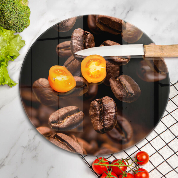 Steklena podloga za rezanje Rjava kavna zrna