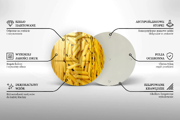 Steklena podloga za rezanje Testenine