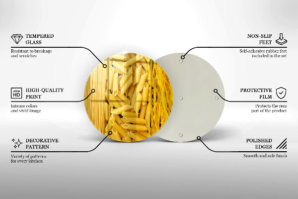 Steklena podloga za rezanje Testenine