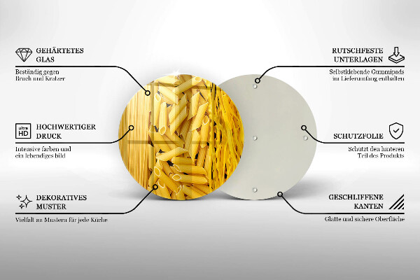 Steklena podloga za rezanje Testenine