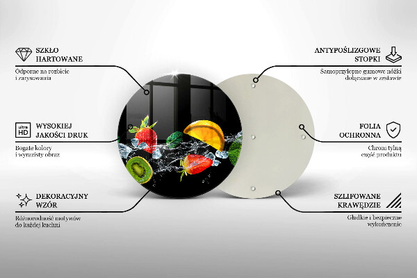 Steklena podloga za rezanje Sadje v vodi