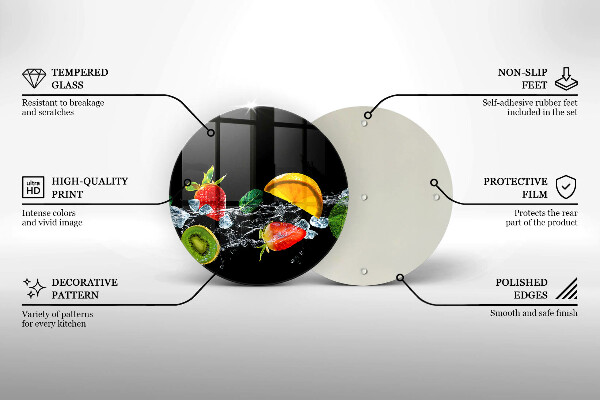 Steklena podloga za rezanje Sadje v vodi