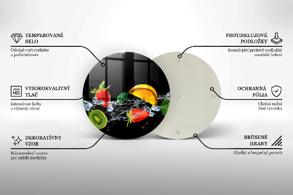 Steklena podloga za rezanje Sadje v vodi