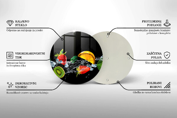 Steklena podloga za rezanje Sadje v vodi